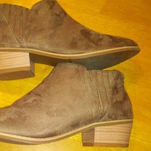 Beige suede ankle boots